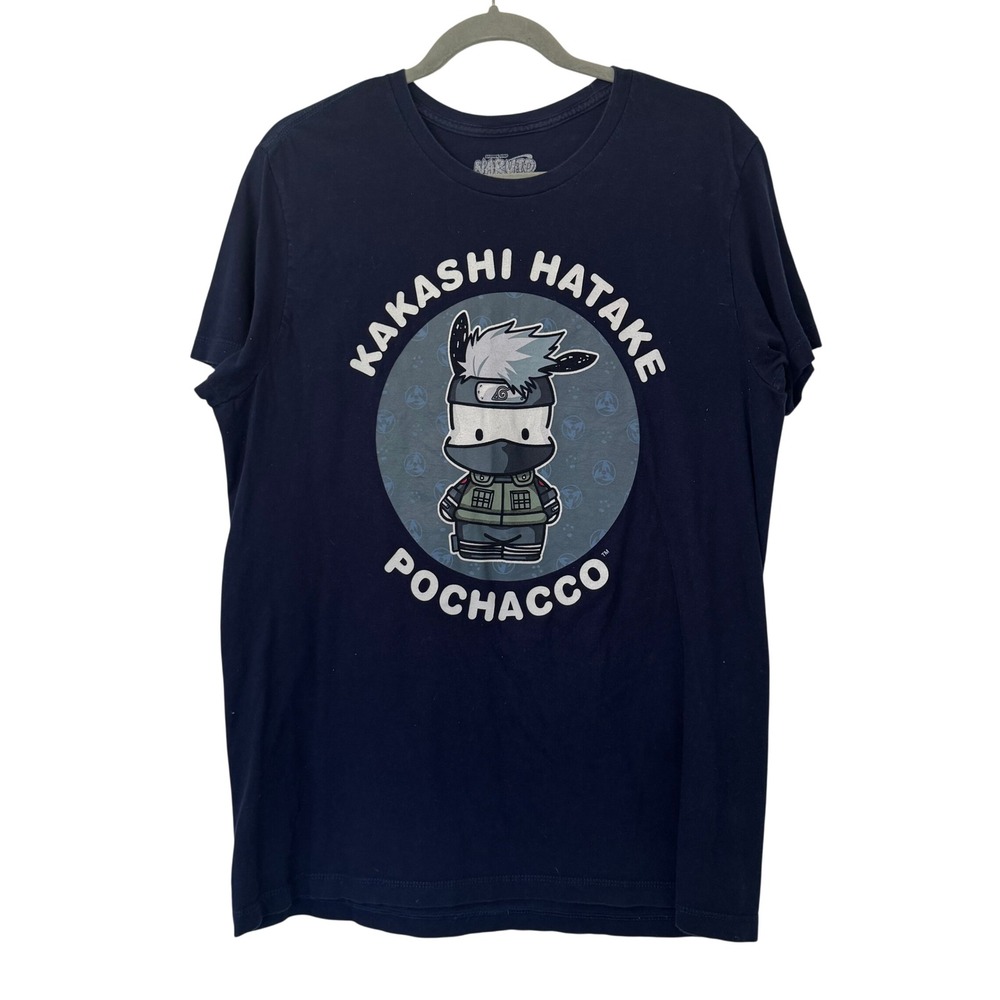 Naruto Shippuden x Hello Kitty Pochacco Kakashi Hatake Navy Graphic T-Shirt L